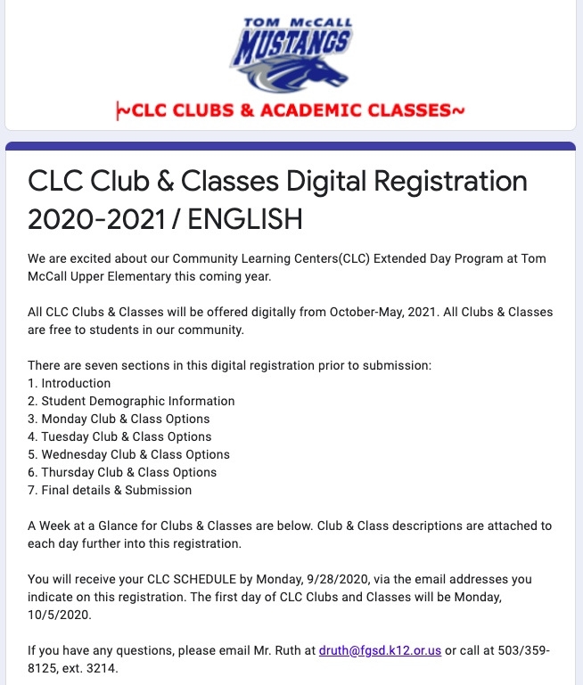 CLC Digital Registration form thumbnail image in English