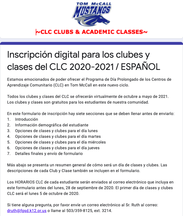CLC Digital Registration form thumbnail image in Spanish